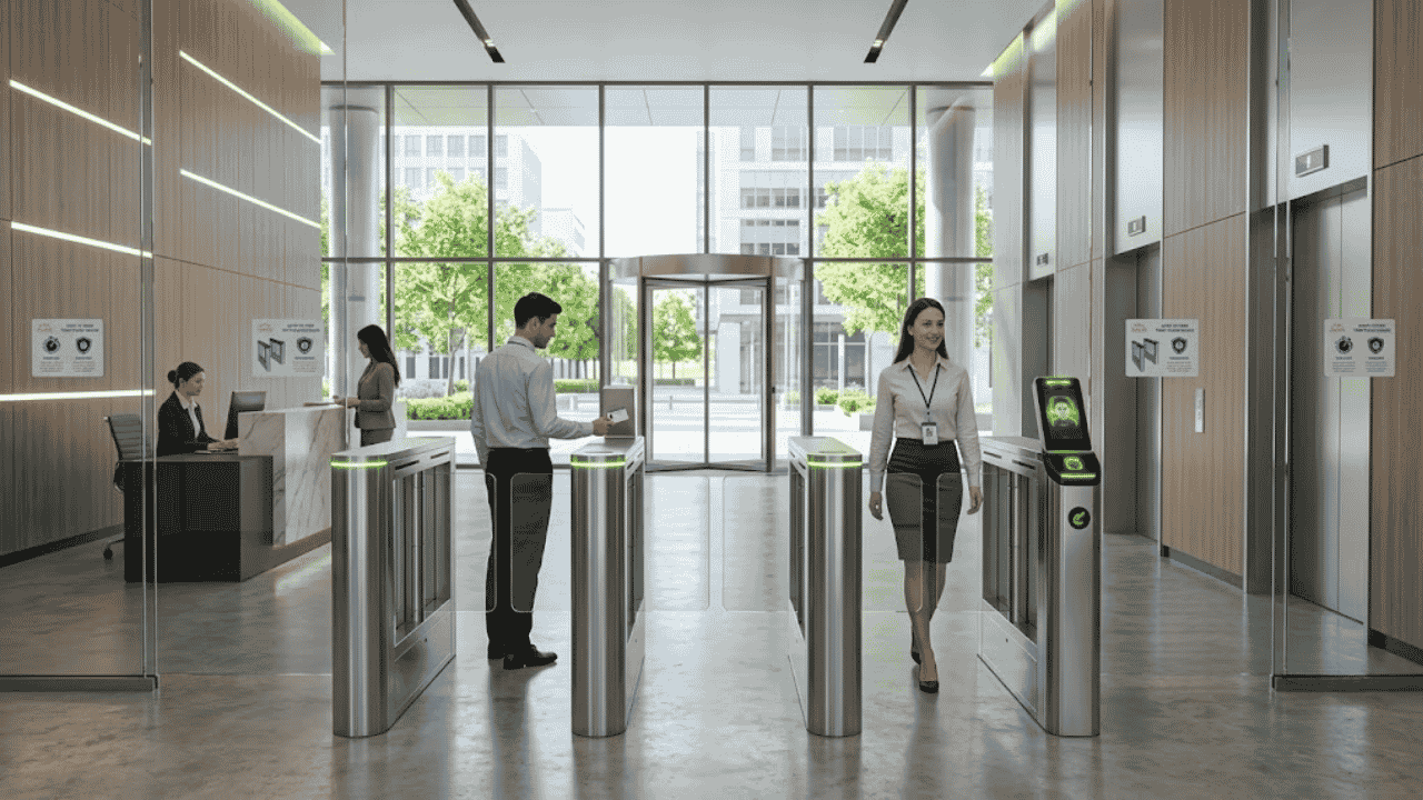 top 5 mẫu swing barrier cho lối đi bộ tòa nhà