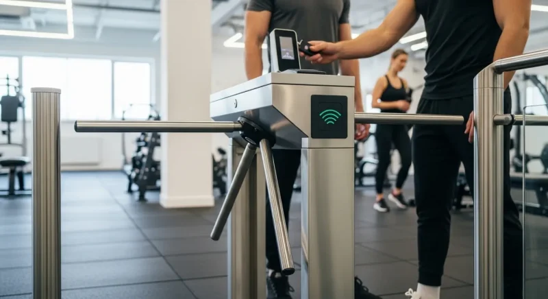 lắp cổng xoay cho phòng gym